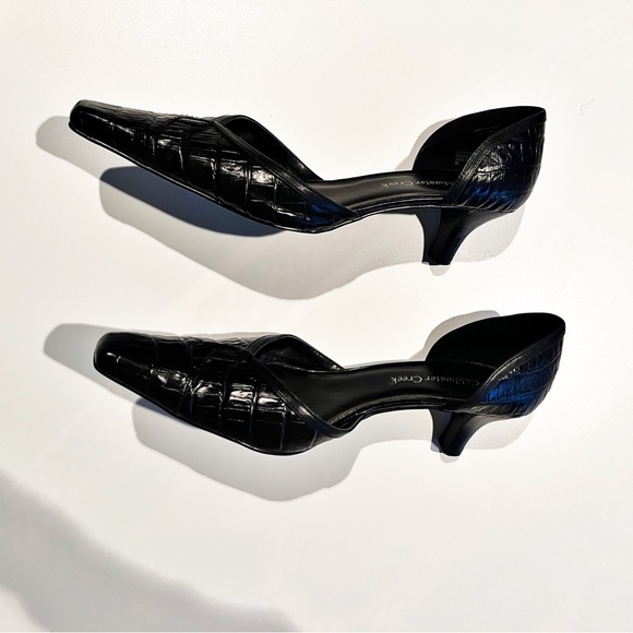 24. Vintage Coldwater Creek Mock Croc Croco Design Kitten Heel - Picture 4 of 9